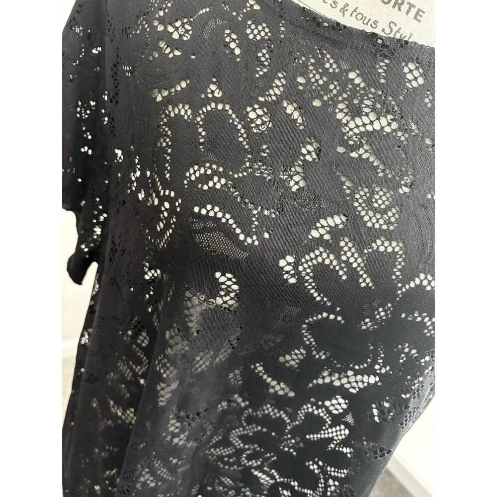 Jessica Simpson Black Lace Maxi 1X Dress Goth Whimsy Festival Coverup Beach